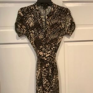 Animal print wrap dress